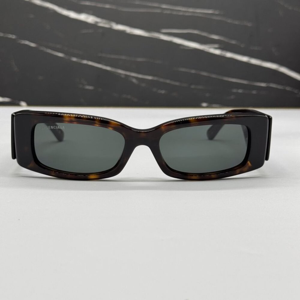 NEW BB0260S 002 BALENCIAGA DARK HAVANA/GREEN UNISEX  BALENCIAGA SUNGLASSES - Picture 2 of 11